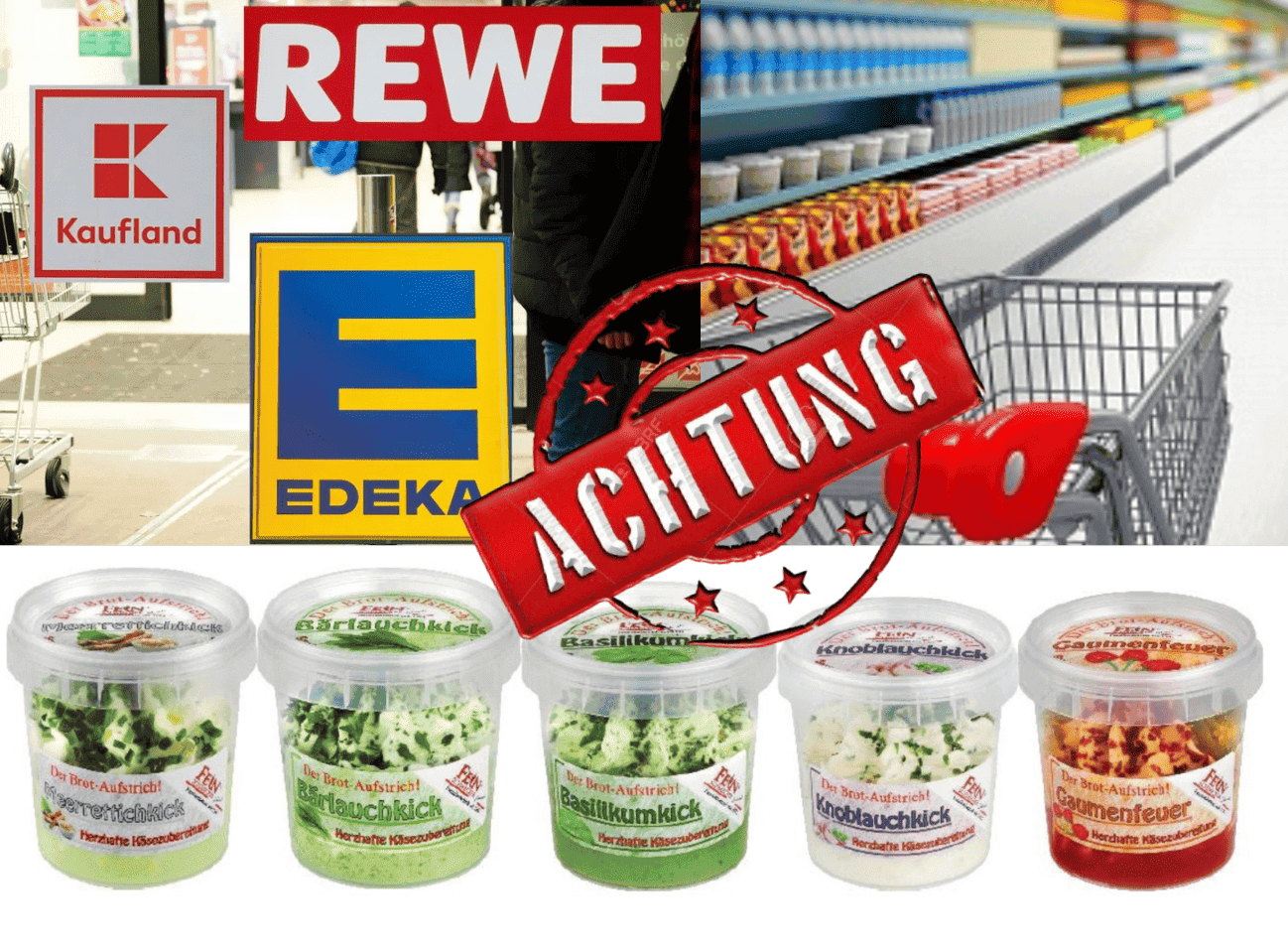 Frischkäse-Rückruf: Gesundheitsgefahr bei Produkten von Feinschmeckerschmiede und Block Foods – Betroffen REWE, EDEKA, Kaufland