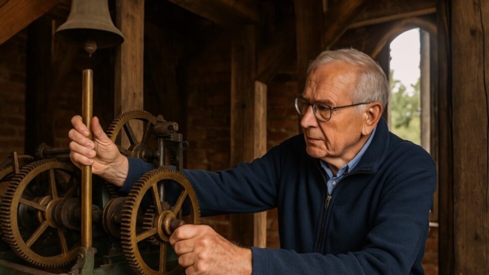 Viele Kirchenuhren in Deutschland werden noch per Hand umgestellt. In Atterwasch kümmert sich Eckhard Schulz seit Jahrzehnten um das alte Uhrwerk – ein seltenes Handwerk lebt weiter.