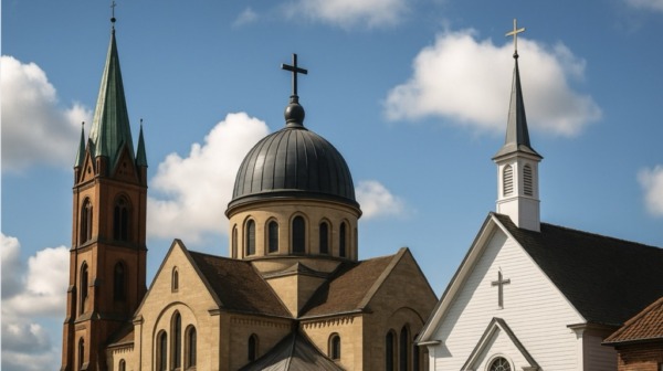 Kirche in Deutschland: Unterschiede zwischen katholisch, evangelisch und freikirchlich – von Glauben und Ritualen bis zur Kirchensteuer verständlich erklärt.