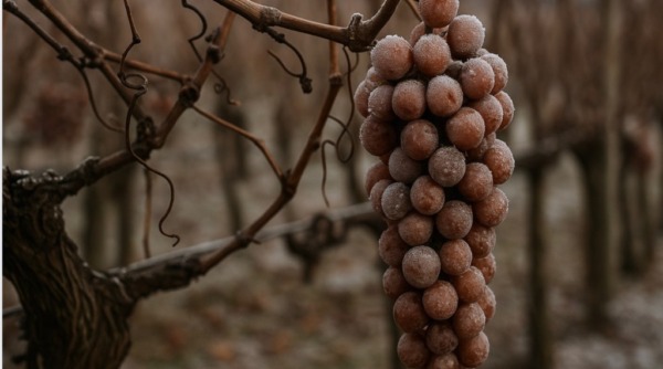 Eiswein aus Deutschland: Wie gefrorene Trauben bei –7 °C gepresst werden, wie man ihn richtig serviert, was dazu passt und warum er so selten und wertvoll ist.