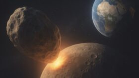 Ein Asteroid könnte 2032 auf den Mond treffen. Die Wucht wäre wie eine Atombombe. Forscher warnen vor Meteoritenschauern und Satellitengefahr. Erde bleibt sicher.
