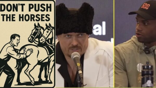 Oleksandr Usyk bringt mit der wörtlichen Übersetzung einer ukrainischen Redewendung internationale Reporter zum Schweigen – und schafft ein virales Meme.