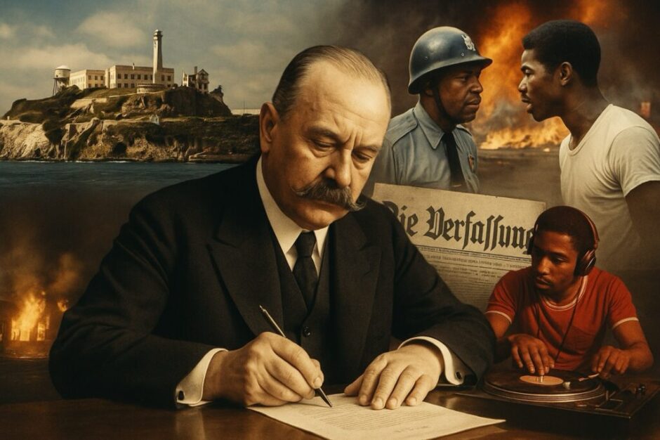Am 11. August 1919 wurde in Weimar die Verfassung der Republik unterzeichnet. Der Tag brachte auch globale Ereignisse von Alcatraz bis Hip-Hop.