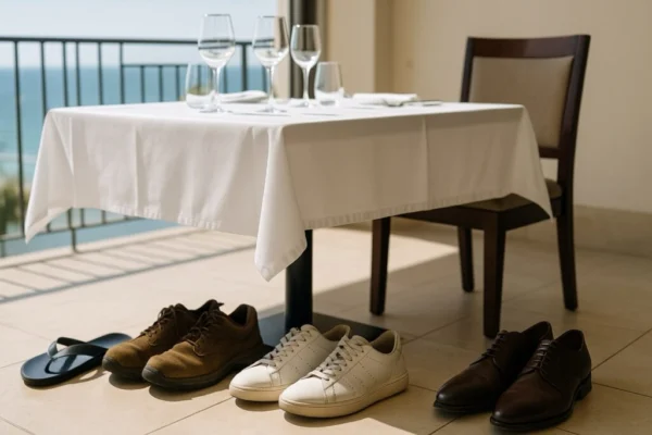 Tipps zum internationalen Restaurant-Dresscode: Welche Schuhe sind tabu und welche Sie auf Reisen immer dabeihaben sollten, um nicht abgewiesen zu werden.