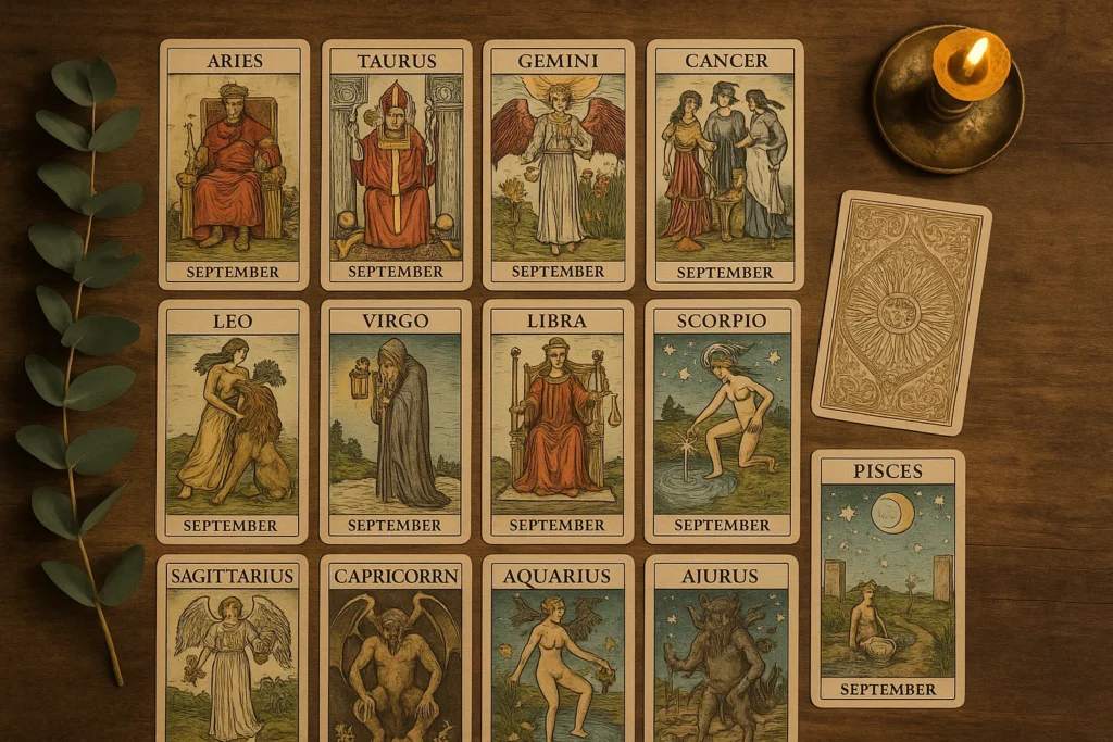 Tarot-Horoskop September 2025: detaillierte Deutung für alle Sternzeichen. Liebe, Beruf, Finanzen und Gesundheit mit klaren Handlungsschritten und Tarot-Botschaften.