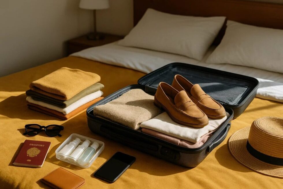 Handgepäck richtig packen: Tipps für leichtes Reisen, Regeln im Flugzeug, clevere Packmethoden und nachhaltige Ideen für Kurztrips und Geschäftsreisen.