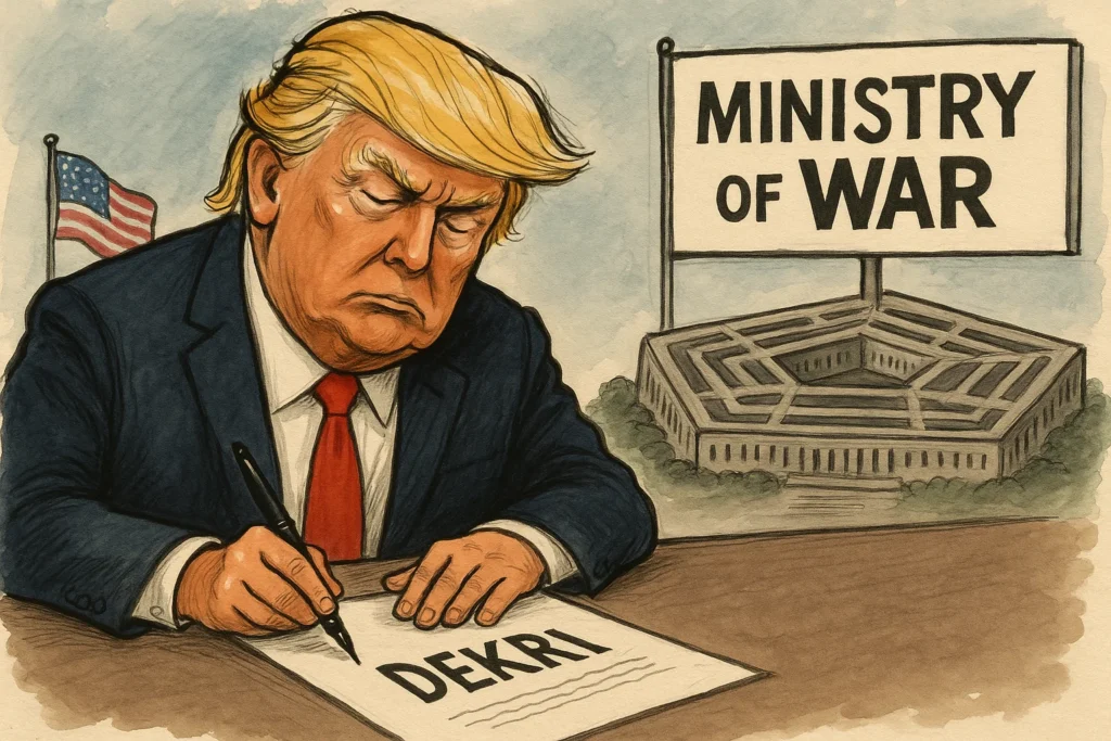 Donald Trump benennt das US-Verteidigungsministerium in Kriegsministerium um und knüpft damit an die historische Bezeichnung vor 1947 an.