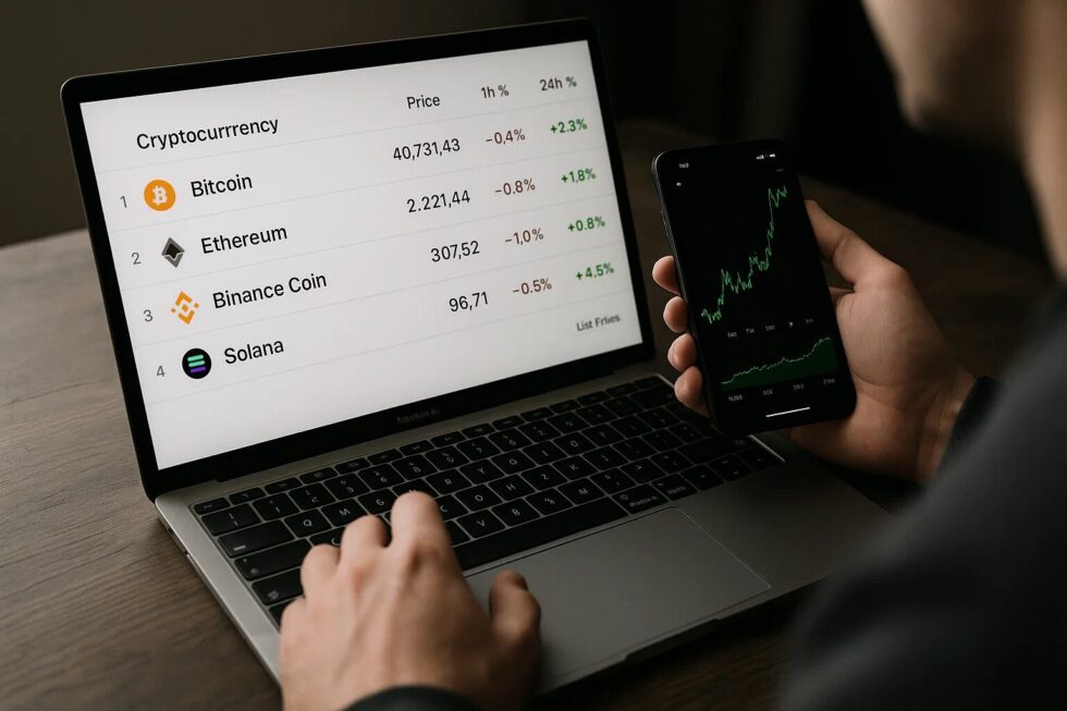 Kryptowährung Kurse live verfolgen: Die besten Plattformen, Apps und Tools für Bitcoin, Ethereum und Altcoins. Vergleich von Diensten, Preisen, Analysen und Arbitrage.