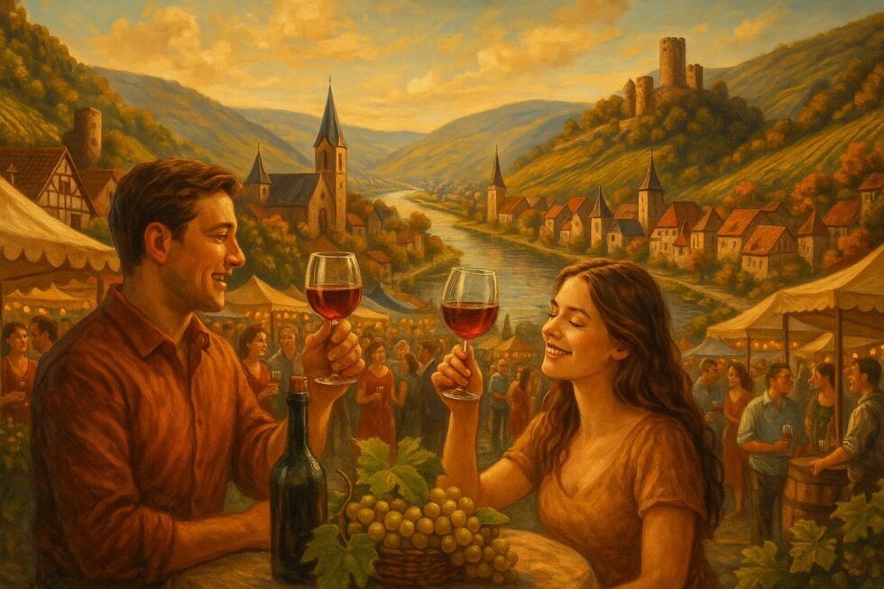 Weinfeste in den Tälern von Rhein und Mosel verbinden Tradition, Genuss und Kultur. Entdecken Sie Termine, Highlights und Tipps für eine unvergessliche Weinreise 2025.