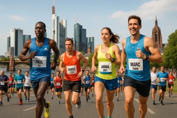 Der Frankfurt Marathon: Der schnellste Stadtlauf in Deutschland. Historie, das flache Profil entlang des Mainufers und der Zieleinlauf in der Festhalle.