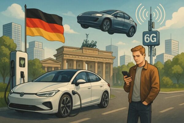 Die Automobilindustrie in Deutschland steht vor dem größten Wandel ihrer Geschichte. Analyse des E-Mobilität-Übergangs, der Software-Defined Vehicle-Strategie und der Rolle von 6G