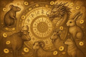 Chinesische Sternzeichen erfahren am 12. Oktober einen finanziellen Boost. Ratte, Drache, Schwein, Tiger, Hahn und Affe profitieren von der günstigen Elementkonstellation. Strategien und Fakten zum Geldsegen.