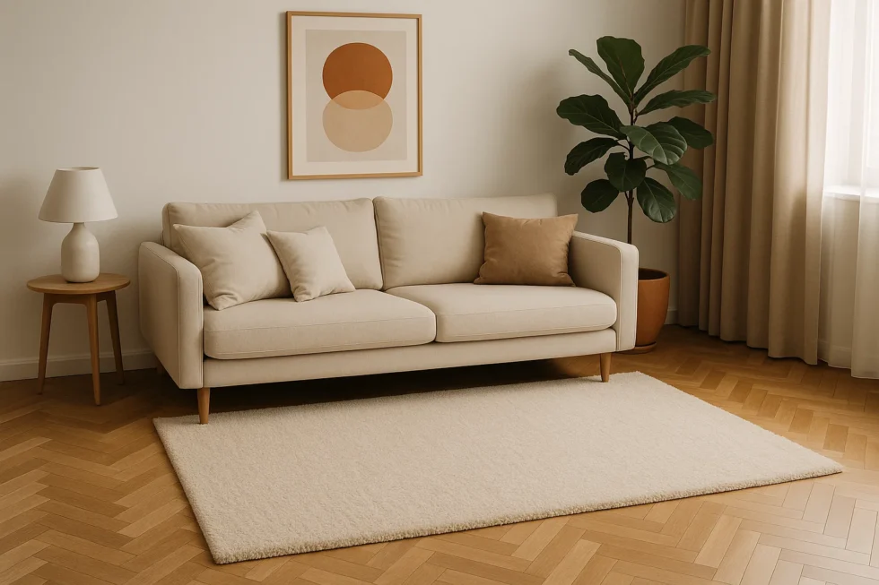 Wie man den perfekten Teppich auswählt: Größe, Material und Platzierung im Wohnzimmer, Schlafzimmer oder Flur – mit Tipps zur Raumwirkung und Gesundheit.