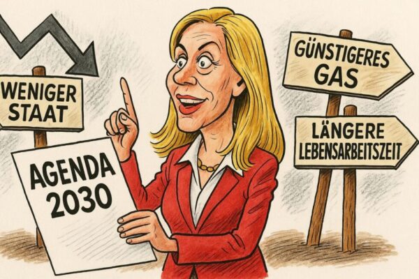 Ministerin Reiche (CDU) fordert „Agenda 2030“ gegen Deutschlands Wirtschaftskrise: weniger Staat, längere Lebensarbeitszeit und günstigere Gaspreise.