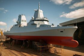Die Fregatte F126 (166m, 10.000t) ist das teuerste Schiff der Bundeswehr. 4 Einheiten 2020 bestellt, 6 sollen bis 2034 geliefert werden. Erste Einheit: "Niedersachsen".