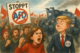 Zehntausende protestierten am Samstag in Gießen gegen die Gründung der AfD-Jugendorganisation „Generation Deutschland“. Es kam zu Verletzten, Blockaden und Wasserwerfereinsatz.