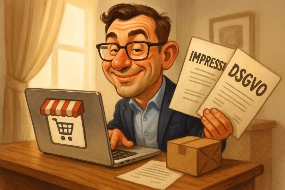 Onlineshop betreiben in Deutschland? Vermeiden Sie Abmahnungen! Alle Pflichten zu Impressum und DSGVO (45% Betroffenheit 2024) plus Expertentipps.