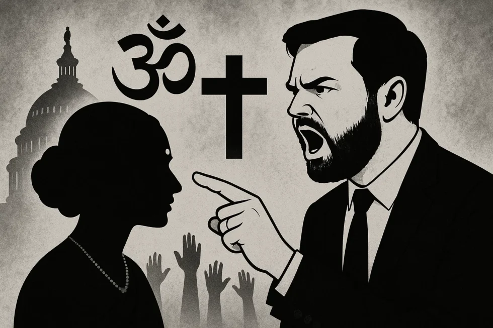 Vize JD Vance wünscht Konvertierung seiner hinduistischen Frau Usha Vance. Die Äußerung löst breite Kritik bei indisch-amerikanischen Bürgern aus und befeuert Ängste.