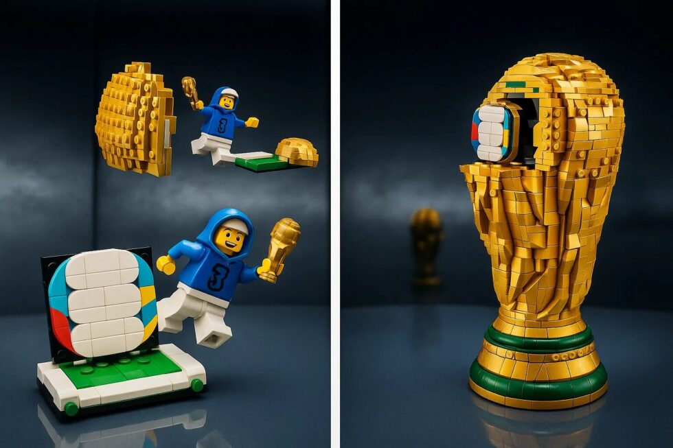 LEGO WM-Pokal Set: Offizielle Kooperation von LEGO und FIFA ermöglicht es Fans, die ikonische Trophäe selbst zu bauen. Erfahren Sie Details zu Steinen, Maßen und Kauf.