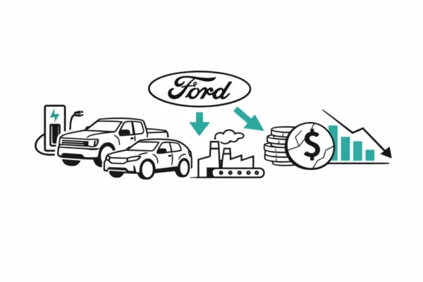 Ford stoppt gro&szlig;e Elektroautos wie den F-150 Lightning. Milliardenverluste, 19,5 Mrd. Dollar Abschreibungen, neue Hybridstrategie und Kurswechsel bei Elektrofahrzeugen.