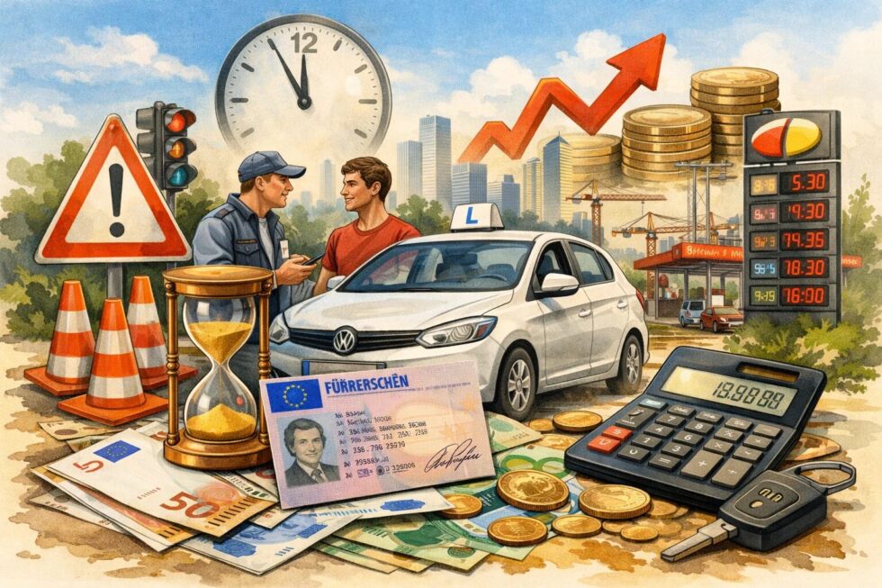 Führerschein-Kosten steigen auf über 4000 Euro. Fahrlehrer warnen vor Reform-Warteschleife bis 2027. Jetzt über Simulatoren, Steuer-Tricks und B197 informieren.