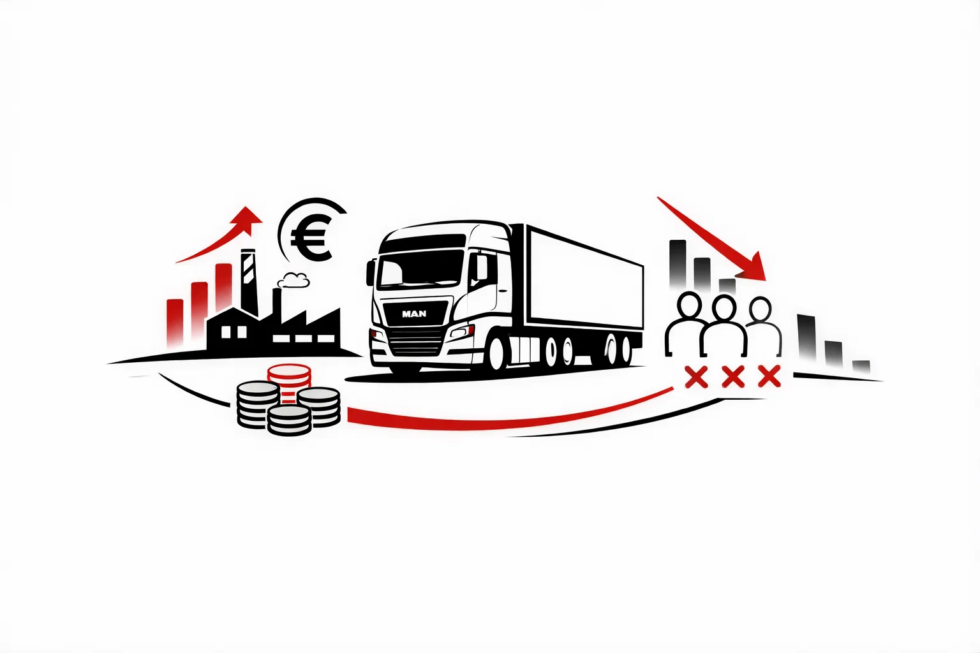 MAN investiert eine Milliarde Euro in deutsche Standorte, plant Kostensenkungen und baut bis 2035 sozialverträglich 2.300 Stellen in München, Nürnberg und Salzgitter ab.