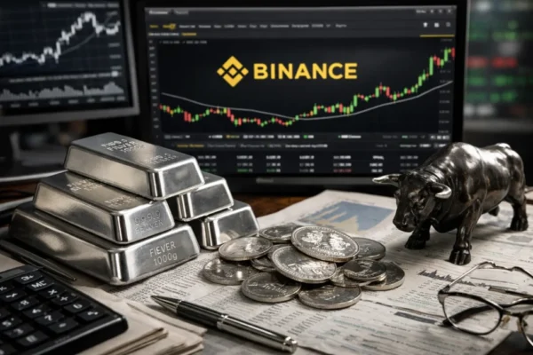 Binance startet XAGUSDT Silber-Perpetual-Kontrakt in Deutschland, erm&ouml;glicht 24/7 Krypto-Handel mit Silber und Hebel bis 50x.