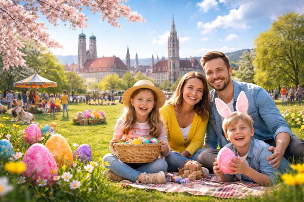 Erleben Sie die Osterferien 2026 in München mit Kindern! Tipps für Tierpark Hellabrunn, Deutsches Museum, Viktualienmarkt & Englischer Garten. Aktuelle Preise & Geheimtipps für Familien