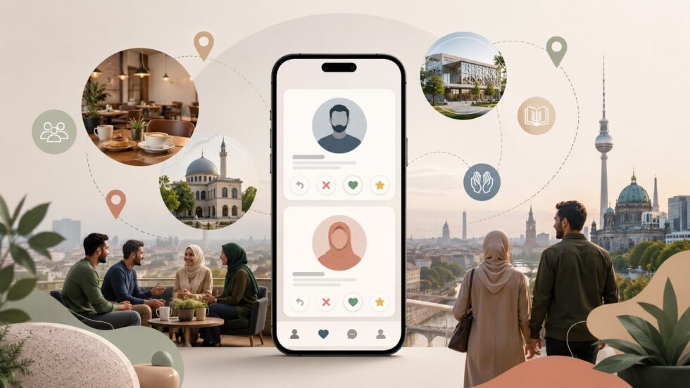 Muslim Dating in Deutschland: Muzz, Salams, Inshallah, Muslima und echte Orte zum Kennenlernen. Praktische Tipps, Checklisten, Fragen, Warnsignale und Regeln für ernsthafte Partnersuche.