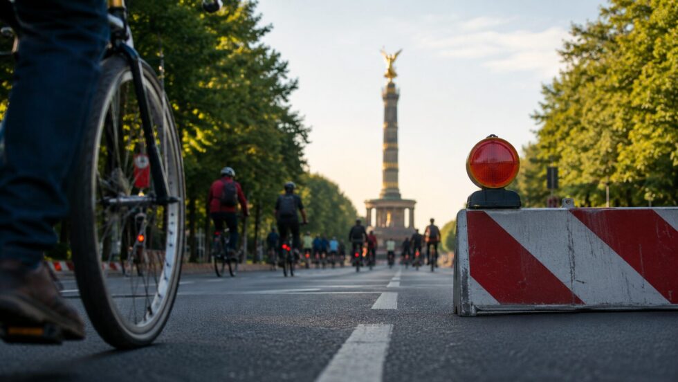 Welche Straßen sind heute, am 7. Juni 2026, in Berlin gesperrt? Die ADFC-Sternfahrt betrifft A100, A115, Straße des 17. Juni und weitere Hauptverkehrsachsen der Hauptstadt.
