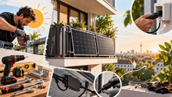 Balkonkraftwerk selbst installieren: Anleitung zu Montage, Anschluss, Werkzeug und Sicherheit. Erfahren Sie, wie die DIY-Installation gelingt und wann professionelle Hilfe sinnvoll ist.