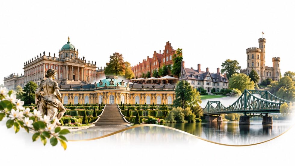 Potsdam Sehenswürdigkeiten im Überblick: 15 Orte von Schloss Sanssouci und Neuem Palais bis Cecilienhof, Babelsberg, Holländischem Viertel, Alter Markt und Glienicker Brücke für 2026. Route und Tipps