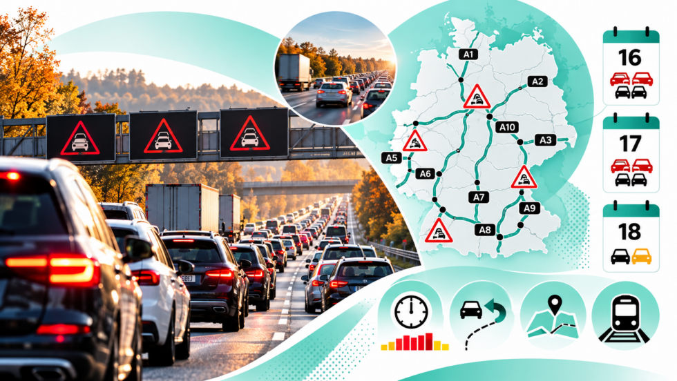 ADAC-Stauprognose für den 16. bis 18. Oktober 2026: Diese Autobahnen sind besonders betroffen, wann sich Staus bilden und welche Ausweichstrategien helfen.