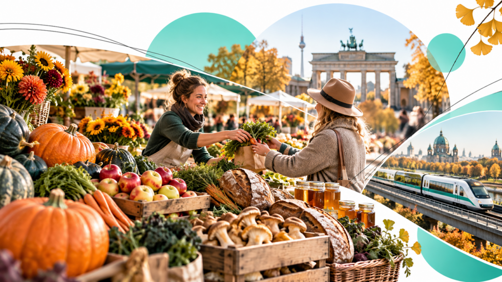 Bauernmarkt im Oktober 2026: Termine in Berlin, Brandenburg, Bad Pyrmont und Lemgo. Alle Infos zu Herbstmärkten, Öffnungszeiten, Eintritt, regionalen Produkten und Anreise am 17., 18., 24. und 25. Oktober.