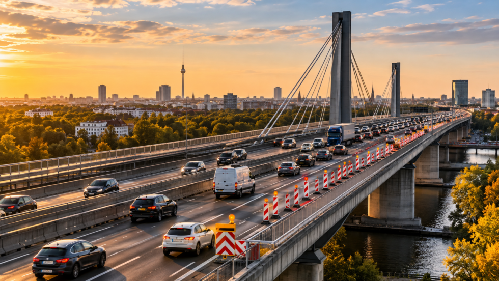 Rudolf-Wissell-Brücke in Berlin teilweise gesperrt: Warum die A100 betroffen ist, wie lange die Sperrung gilt, welche Umleitungen empfohlen werden und warum keine Vollsperrung droht.