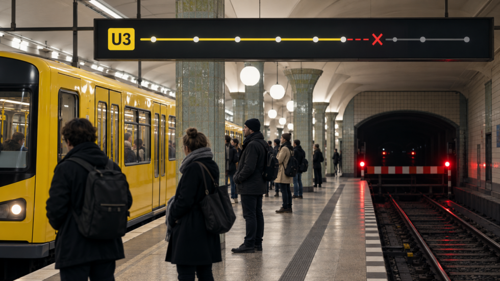 U3-Sperrung in Berlin: Der Bahnhof Podbielskiallee wird bis 2. November 2026 in Richtung Krumme Lanke nicht angefahren. Das müssen Fahrgäste wissen.