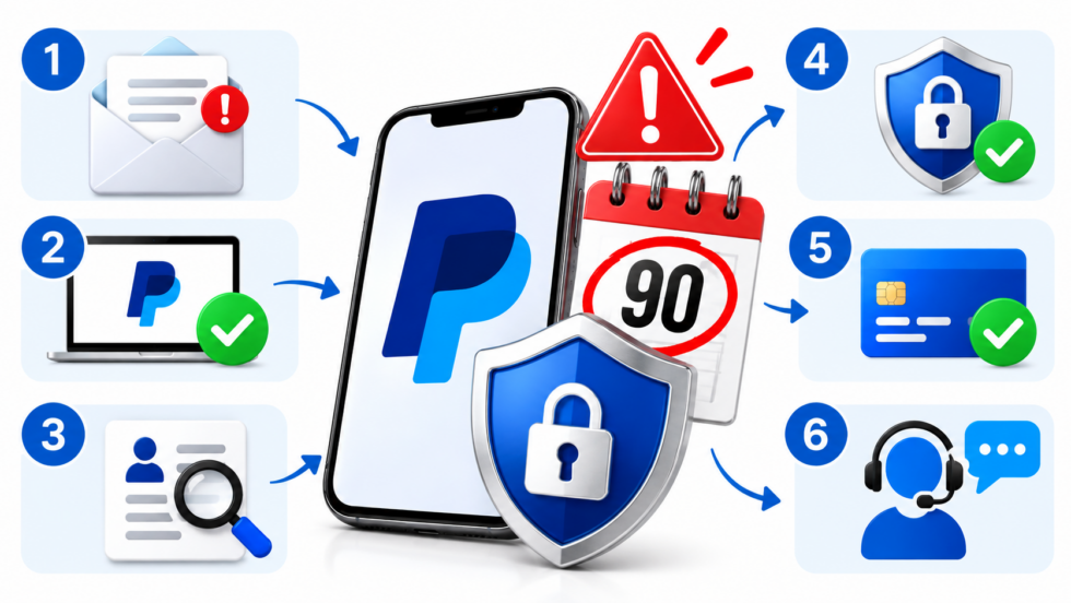 PayPal und die 90-Tage-Frist: Welche Kündigungsregeln in Deutschland gelten, was bei Kontosperren und Inaktivität passiert und wie Nutzer echte Warnungen prüfen.